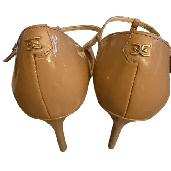 Sam Edelman Nude Patent Leather T-Strap 4” Heels. Size 8.5 - Picture 4 of 10